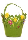 Easter chicks in a basket Royalty Free Stock Photo