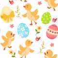 Easter chicks seamless pattern. Celebrate the joys of spring with the Chirpy Easter