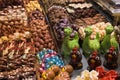 Easter chocolates and sweets for sale, La Boqueria market, Barcelona Royalty Free Stock Photo