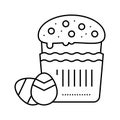 easter christianity line icon vector illustration