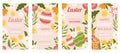 Easter collection of vertical social media template for shopping sale. Design with floral frames, painted eggs. Flat