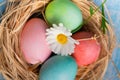 Easter and colored eggs Royalty Free Stock Photo