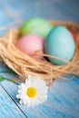 Easter and colored eggs Royalty Free Stock Photo