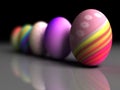 Easter colorful eggs isolated on gray background