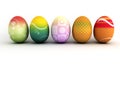 Easter colorful eggs on white background Royalty Free Stock Photo