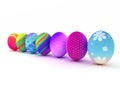 Easter colorful eggs on white background Royalty Free Stock Photo