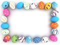 Easter colorful eggs on white background Royalty Free Stock Photo