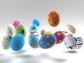 Easter colorful eggs on white background Royalty Free Stock Photo