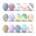 Easter colorful eggs on white background Royalty Free Stock Photo