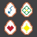 Easter colorful pixel vector eggs.