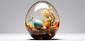 Easter composition with a colored chicken egg isolted Royalty Free Stock Photo