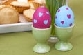 Easter composition - painted eggs and pastry