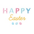 Nice colourful greeting card with text Happy Easter and painted eggs elements composition isolated on white background