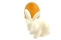 Easter concept rabbit salt shaker with egg at eggstand isolated on white background Royalty Free Stock Photo