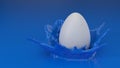 Easter concepth with egg falling to paint pool. 3d illustration Royalty Free Stock Photo