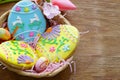 Easter cookies with colorful icing for treats