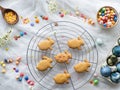 Easter cookies decorating Royalty Free Stock Photo