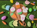 Easter cookies a delicious treat in the spring. Royalty Free Stock Photo