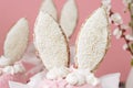 Easter Cookies in Rabbit Ears Form Closeup Photo