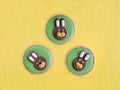 Easter cookies with smiling bunny faces of chocolate Royalty Free Stock Photo