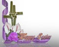 Easter cross border palms Royalty Free Stock Photo