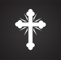 Easter cross icon on black background for graphic and web design, Modern simple vector sign. Internet concept. Trendy symbol for Royalty Free Stock Photo