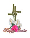 Easter Cross Palm leaves and nails Royalty Free Stock Photo