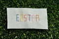 Easter cross stitched on textile