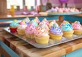 Easter cupcakes with pastel frosting