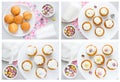 Easter cupcakes shaped birds nest with speckled candy eggs Royalty Free Stock Photo