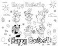 Easter cute animals for coloring