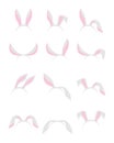 Easter cute bunny ears masks set.