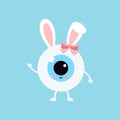 Easter cute eye ball with bunny ears icon Royalty Free Stock Photo