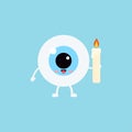 Easter cute eye ball with candle icon