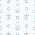 Spring seamless pattern with Easter bunny