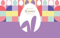 Easter day background for horizontal banner design with geometric style