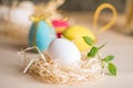 Easter decoration. Easter eggs and other Easter symbols