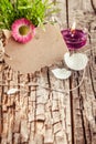 Easter decoration with empty brown tag Royalty Free Stock Photo