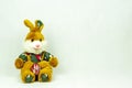 Easter decoration with lovely girl and boy bunny figurines. Royalty Free Stock Photo