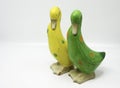 Ceramic figurines of spring themes gooses Royalty Free Stock Photo