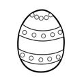 Easter decorative egg coloring page for kids. Black and white activity page for kids