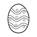 Easter decorative egg coloring page for kids. Black and white activity page
