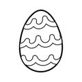 Easter decorative egg coloring page for kids. Black and white activity page