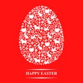 Easter decorative egg on red background