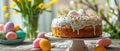 Easter Delights: An Easter Cake and Vibrantly Colored Eggs