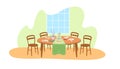 Easter dinner table setting 2D vector web banner, poster Royalty Free Stock Photo