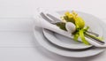 Easter dinner table setting Royalty Free Stock Photo