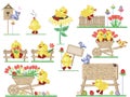 Easter ducklings icons