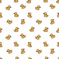 Easter ducks pixel art cute seamless pattern