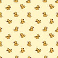 Easter ducks pixel art cute seamless pattern